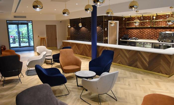 Hospitality Suite Lounge is hired as part of the Hospitality Suite. Catering can be served in this area.